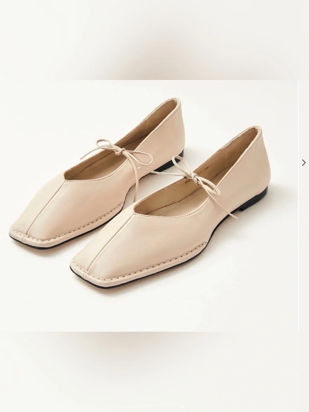 ALOHAS SWAY CREAM LEATHER BALLET FLATS - Picture 1 of 6
